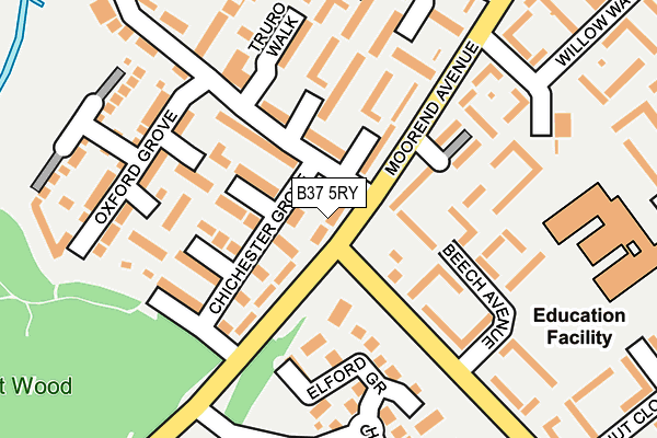 B37 5RY map - OS OpenMap – Local (Ordnance Survey)