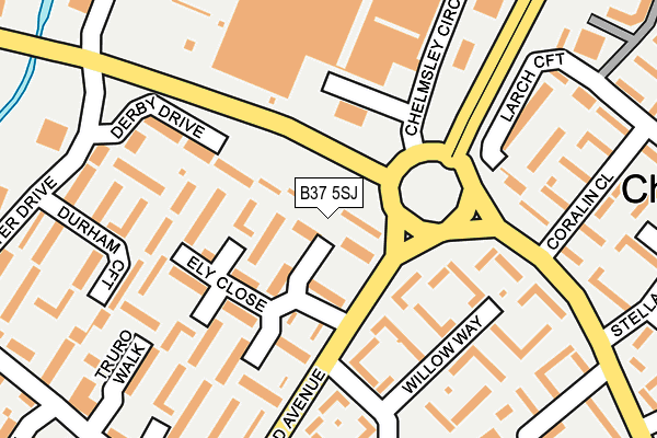 B37 5SJ map - OS OpenMap – Local (Ordnance Survey)