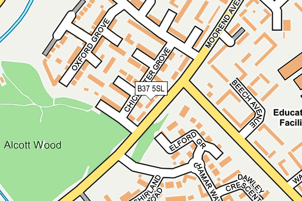 B37 5SL map - OS OpenMap – Local (Ordnance Survey)