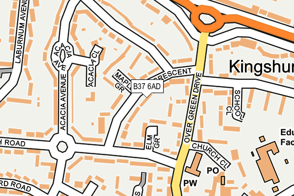 B37 6AD map - OS OpenMap – Local (Ordnance Survey)