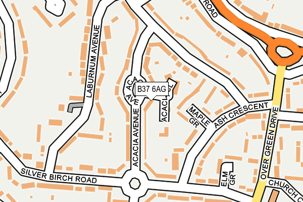 B37 6AG map - OS OpenMap – Local (Ordnance Survey)