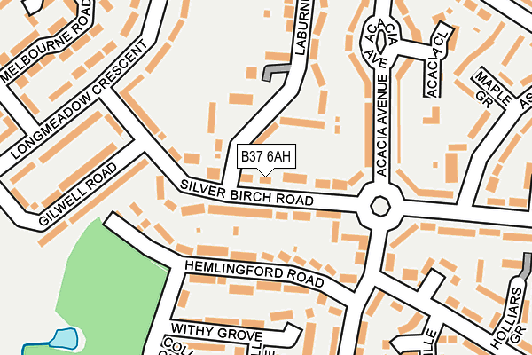 B37 6AH map - OS OpenMap – Local (Ordnance Survey)