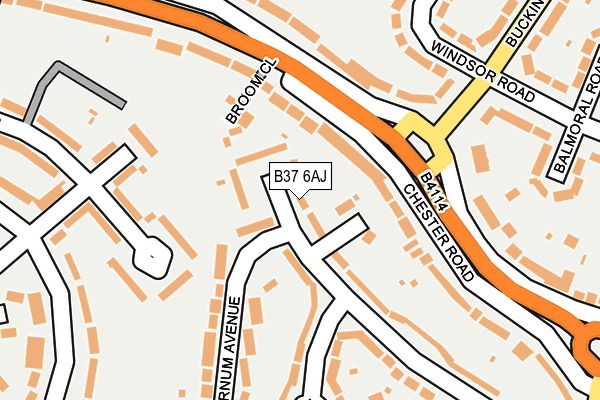B37 6AJ map - OS OpenMap – Local (Ordnance Survey)