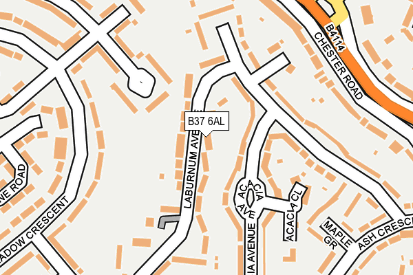 B37 6AL map - OS OpenMap – Local (Ordnance Survey)