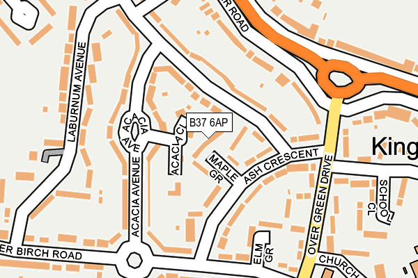 B37 6AP map - OS OpenMap – Local (Ordnance Survey)