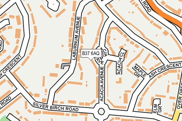 B37 6AQ map - OS OpenMap – Local (Ordnance Survey)
