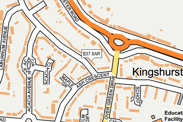 B37 6AR map - OS OpenMap – Local (Ordnance Survey)