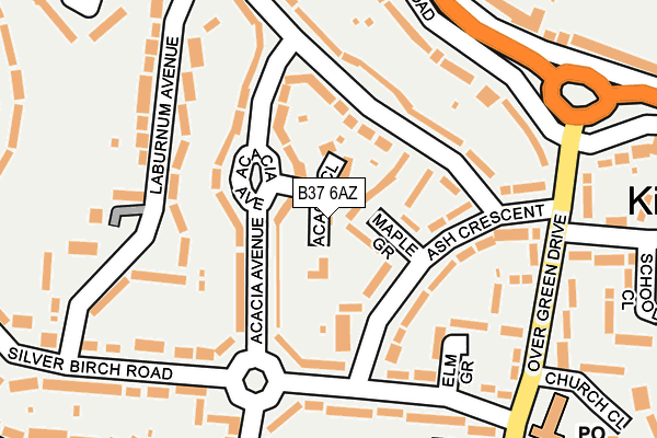 B37 6AZ map - OS OpenMap – Local (Ordnance Survey)