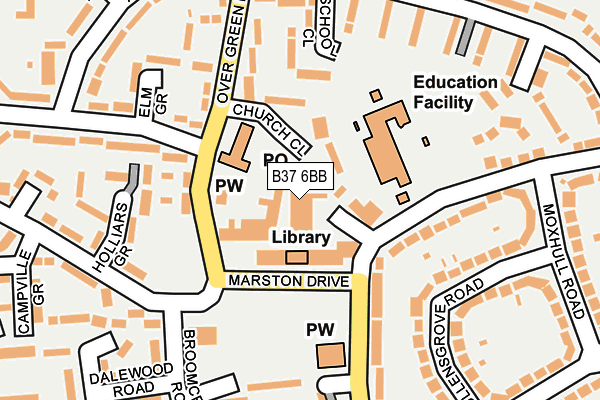 B37 6BB map - OS OpenMap – Local (Ordnance Survey)