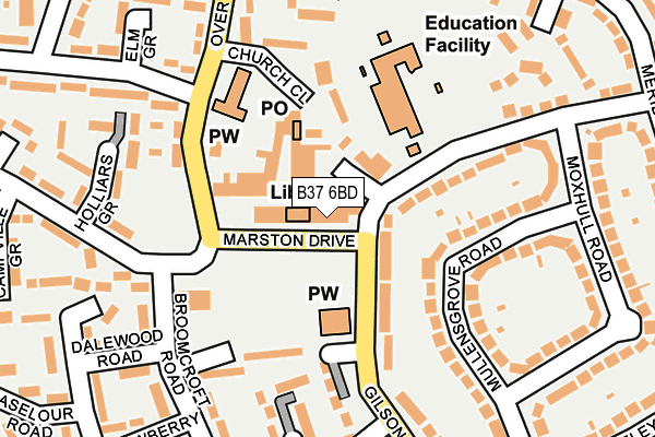 B37 6BD map - OS OpenMap – Local (Ordnance Survey)