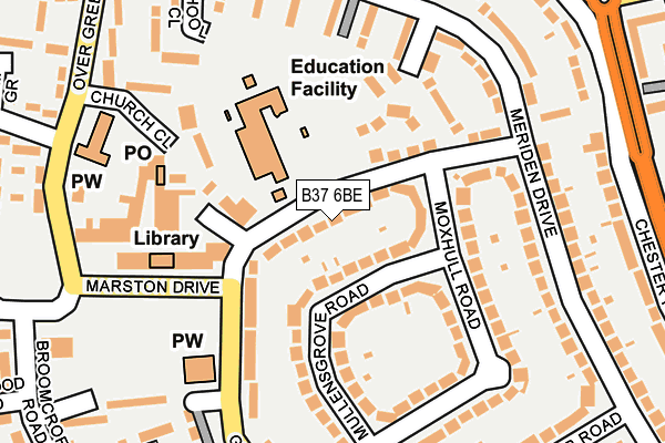B37 6BE map - OS OpenMap – Local (Ordnance Survey)