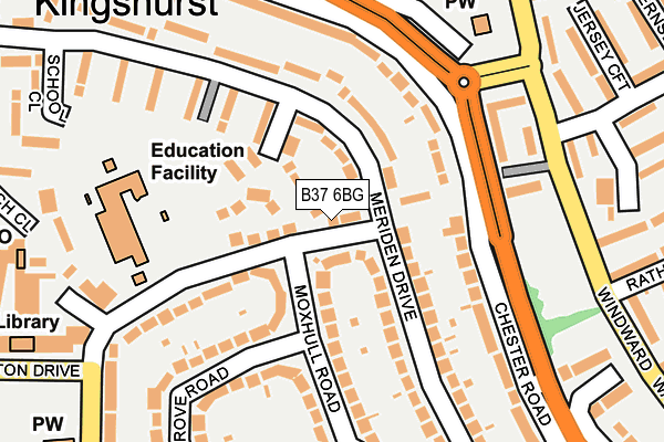 B37 6BG map - OS OpenMap – Local (Ordnance Survey)