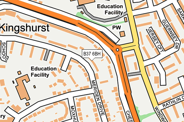 B37 6BH map - OS OpenMap – Local (Ordnance Survey)