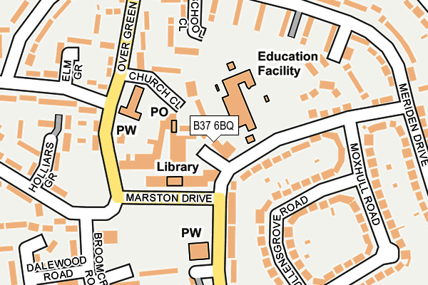 B37 6BQ map - OS OpenMap – Local (Ordnance Survey)