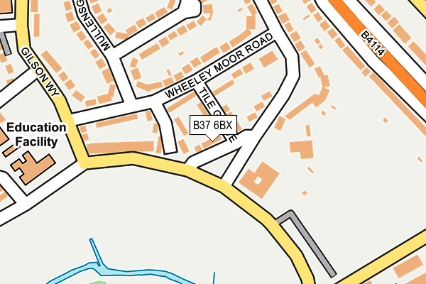 B37 6BX map - OS OpenMap – Local (Ordnance Survey)