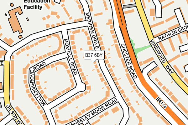 B37 6BY map - OS OpenMap – Local (Ordnance Survey)