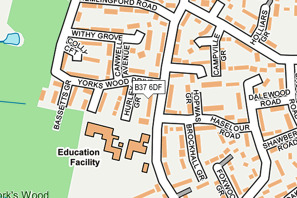 B37 6DF map - OS OpenMap – Local (Ordnance Survey)