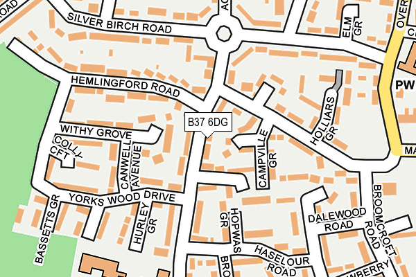 B37 6DG map - OS OpenMap – Local (Ordnance Survey)