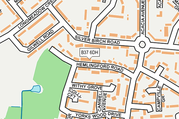 B37 6DH map - OS OpenMap – Local (Ordnance Survey)