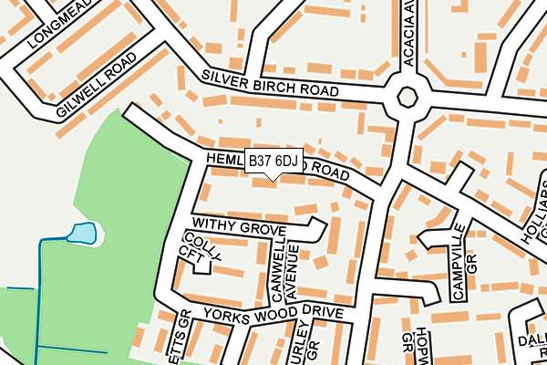 B37 6DJ map - OS OpenMap – Local (Ordnance Survey)