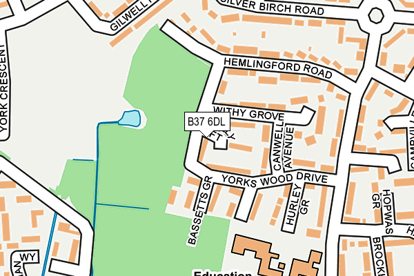 B37 6DL map - OS OpenMap – Local (Ordnance Survey)