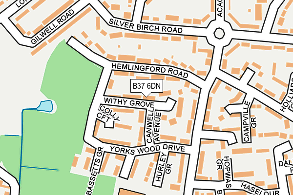 B37 6DN map - OS OpenMap – Local (Ordnance Survey)