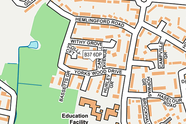 B37 6DP map - OS OpenMap – Local (Ordnance Survey)