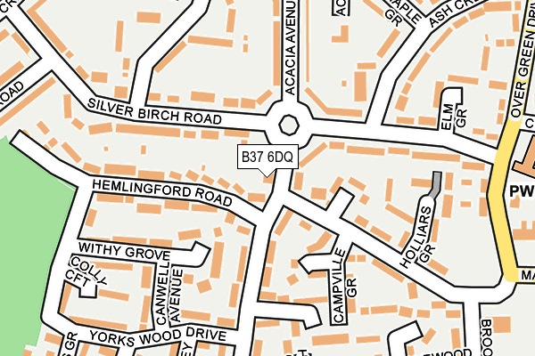 B37 6DQ map - OS OpenMap – Local (Ordnance Survey)