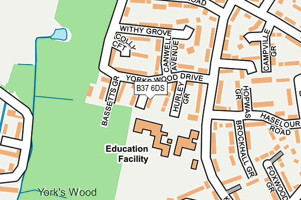 B37 6DS map - OS OpenMap – Local (Ordnance Survey)