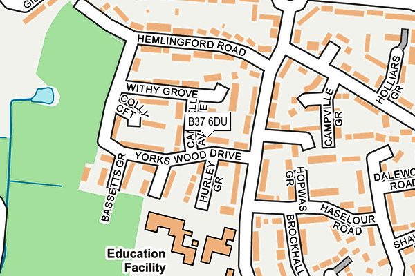 B37 6DU map - OS OpenMap – Local (Ordnance Survey)