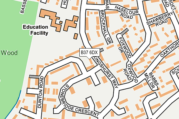B37 6DX map - OS OpenMap – Local (Ordnance Survey)