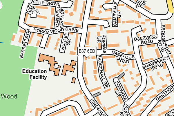 B37 6ED map - OS OpenMap – Local (Ordnance Survey)