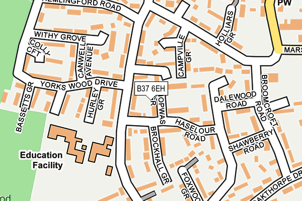 B37 6EH map - OS OpenMap – Local (Ordnance Survey)