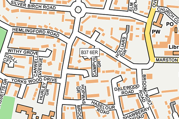 B37 6ER map - OS OpenMap – Local (Ordnance Survey)