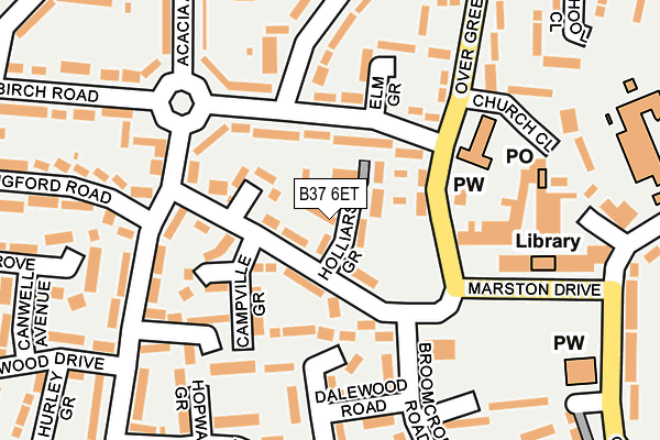 B37 6ET map - OS OpenMap – Local (Ordnance Survey)