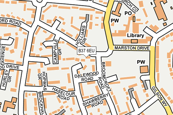 B37 6EU map - OS OpenMap – Local (Ordnance Survey)