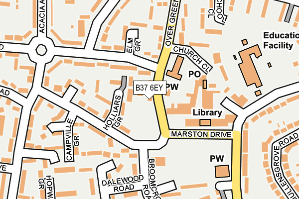 B37 6EY map - OS OpenMap – Local (Ordnance Survey)