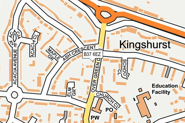 B37 6EZ map - OS OpenMap – Local (Ordnance Survey)