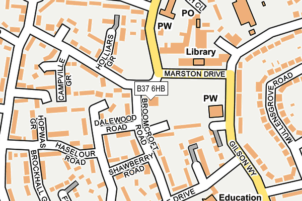 B37 6HB map - OS OpenMap – Local (Ordnance Survey)