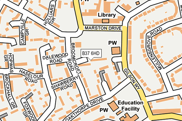 B37 6HD map - OS OpenMap – Local (Ordnance Survey)