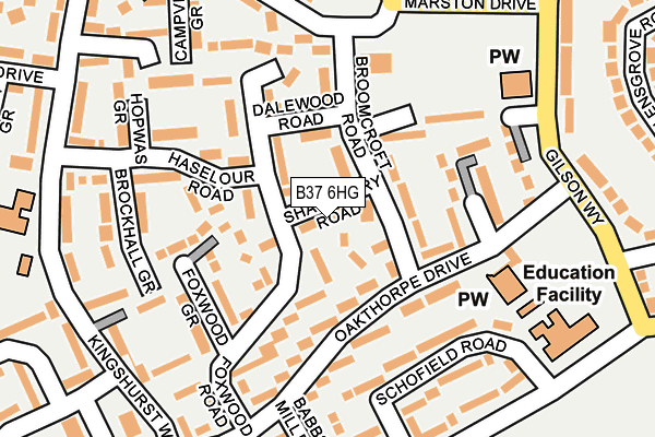B37 6HG map - OS OpenMap – Local (Ordnance Survey)