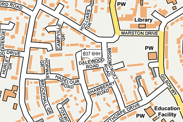 B37 6HH map - OS OpenMap – Local (Ordnance Survey)