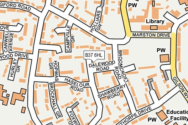 B37 6HL map - OS OpenMap – Local (Ordnance Survey)