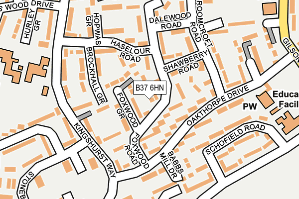 B37 6HN map - OS OpenMap – Local (Ordnance Survey)