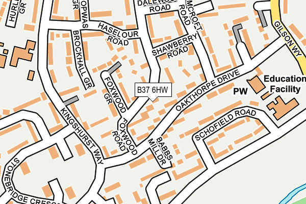B37 6HW map - OS OpenMap – Local (Ordnance Survey)