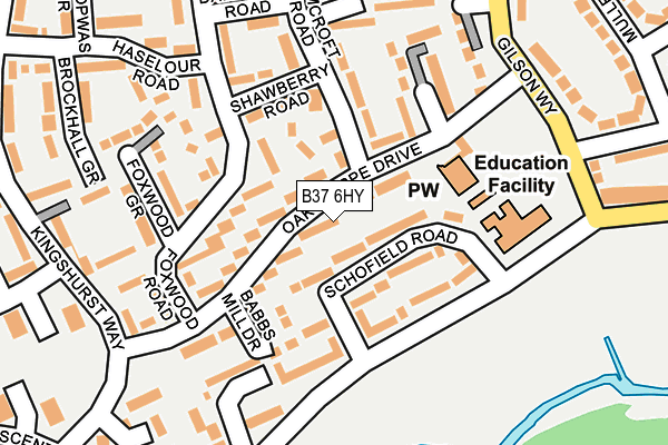 B37 6HY map - OS OpenMap – Local (Ordnance Survey)