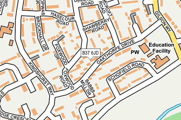 B37 6JD map - OS OpenMap – Local (Ordnance Survey)