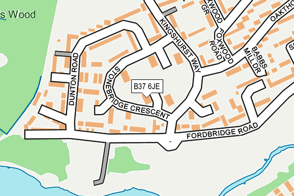 B37 6JE map - OS OpenMap – Local (Ordnance Survey)