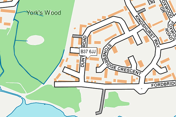 B37 6JJ map - OS OpenMap – Local (Ordnance Survey)