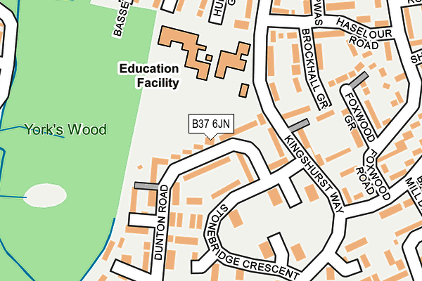 B37 6JN map - OS OpenMap – Local (Ordnance Survey)